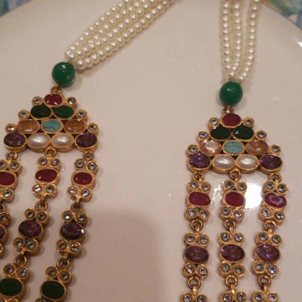 Pakistani Indian 3strand necklace - Picture 4 of 4